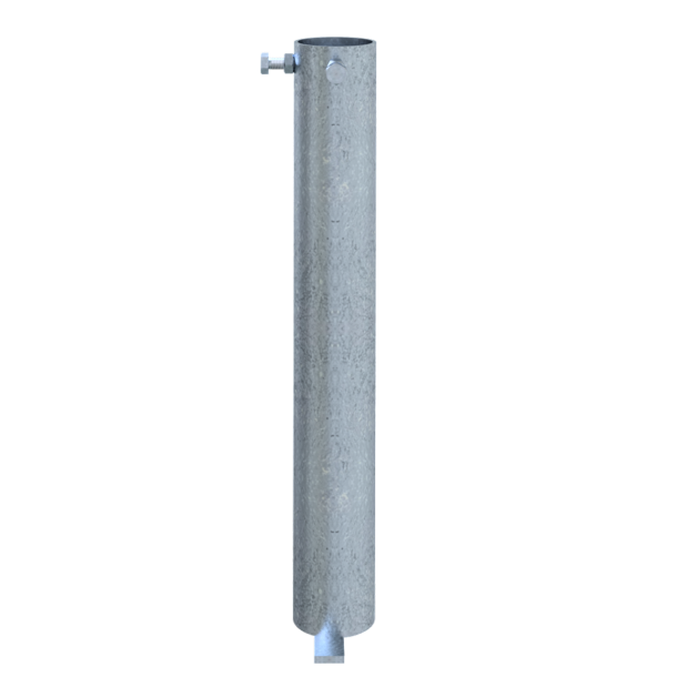 Ground socket with two | bolt holes for |  48,  60,  76 mm | tube posts |  48 mm tubular post